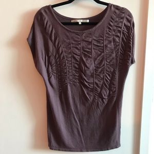 Purple Knit Detailed Tee